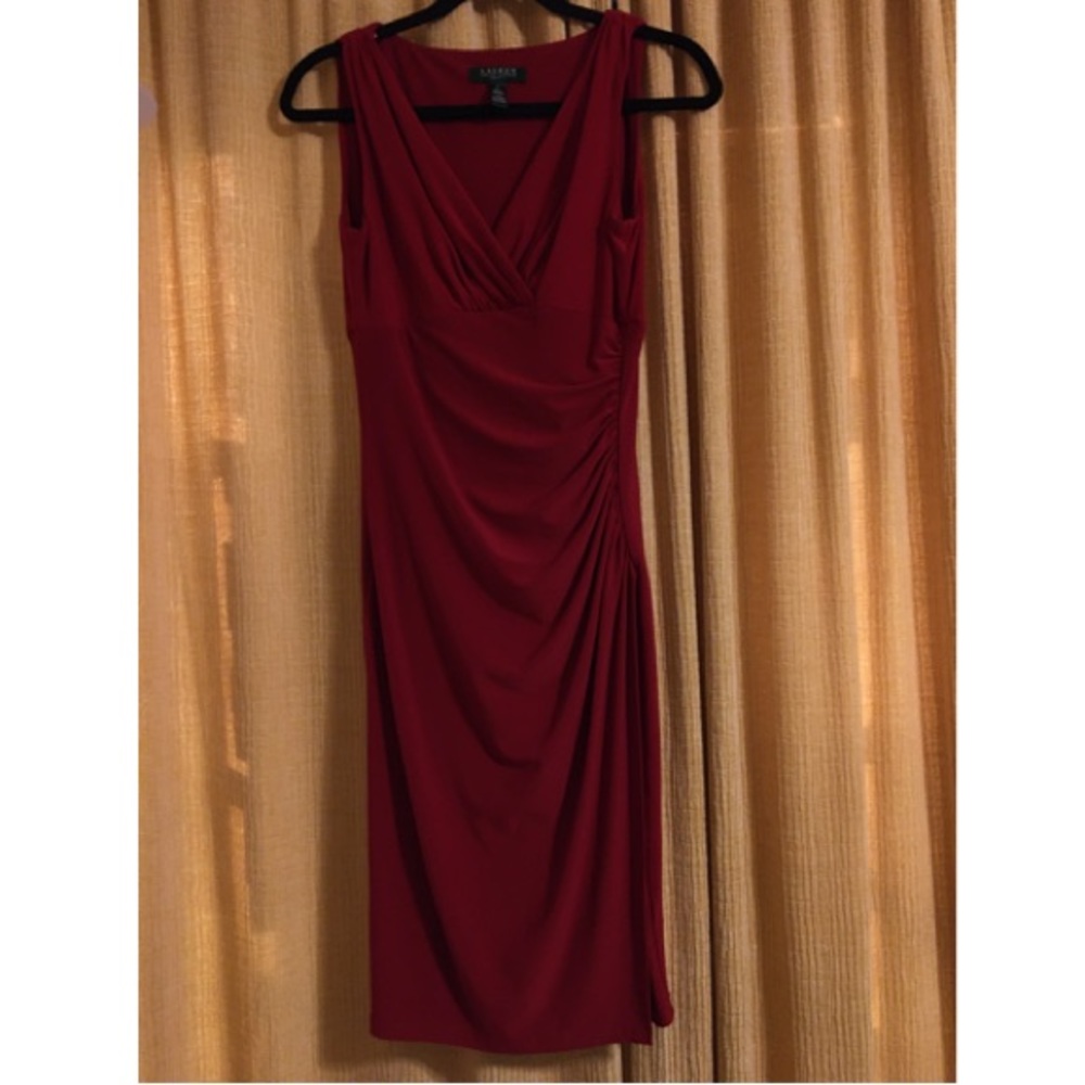 Ralph Lauren Crimson Red Wine Evening Dress